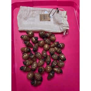 Creative Co-op 36 Piece 1 Inch Amber Mercury Glass Mini Ornaments XM7406 New